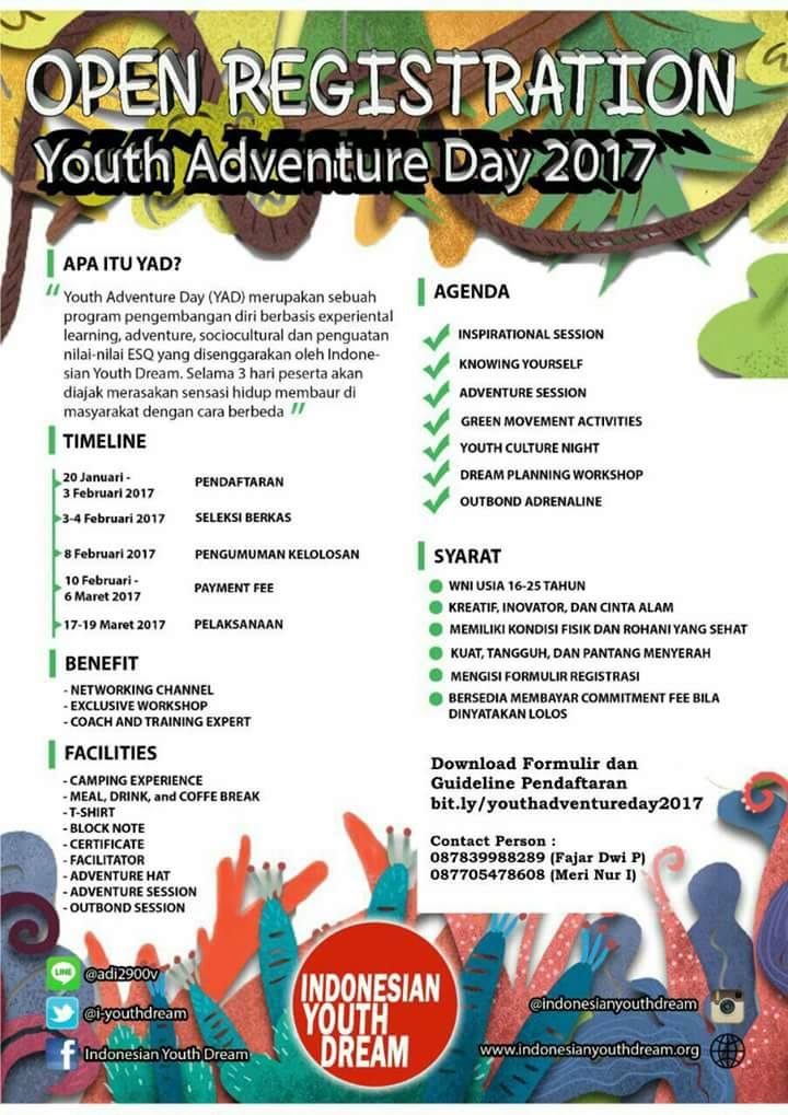 Open Registration Youth Adventure Day 2017